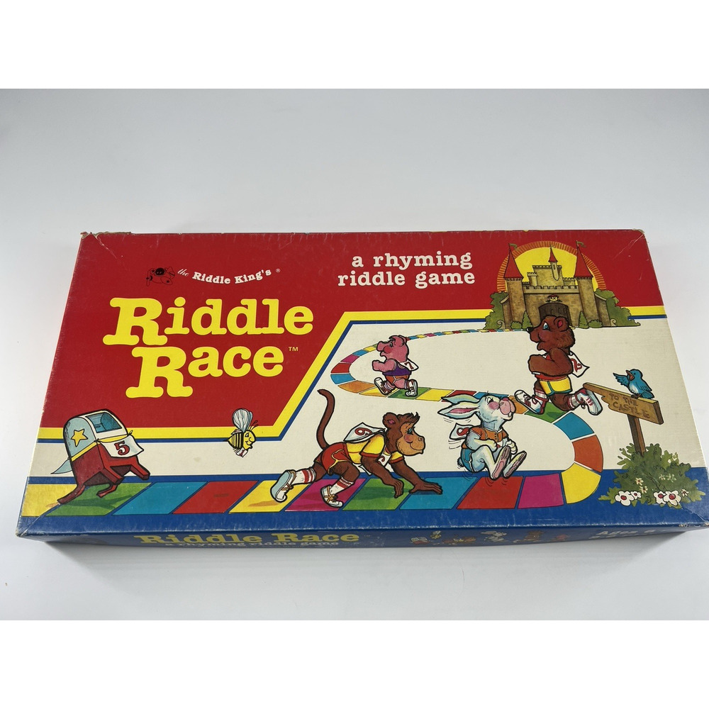 Vintage Riddle Race Board Game Replacement Pieces Educational Rhyming Reading
